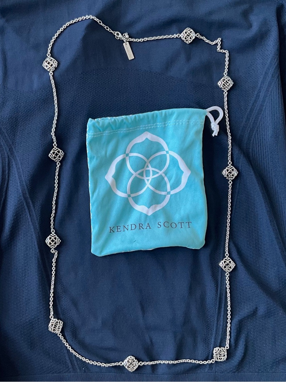 Kendra Scott Nemera Long Chain Necklace in Silvertone